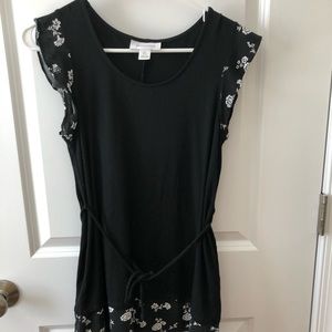Motherhood Maternity Black and White Floral Top